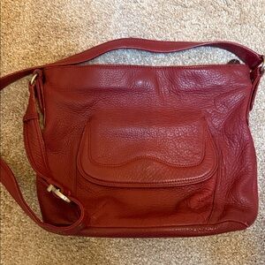 Stone Mountain  Dark Red Leather Shoulder Bag, like new, medium